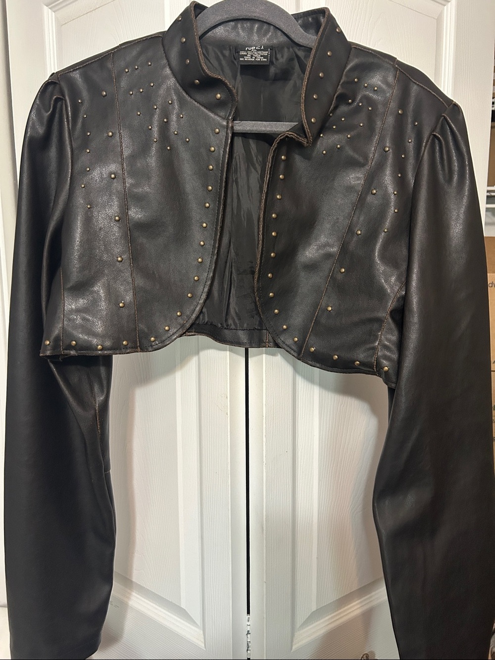 Rue21 Black Cropped Faux Leather Studded Bolero